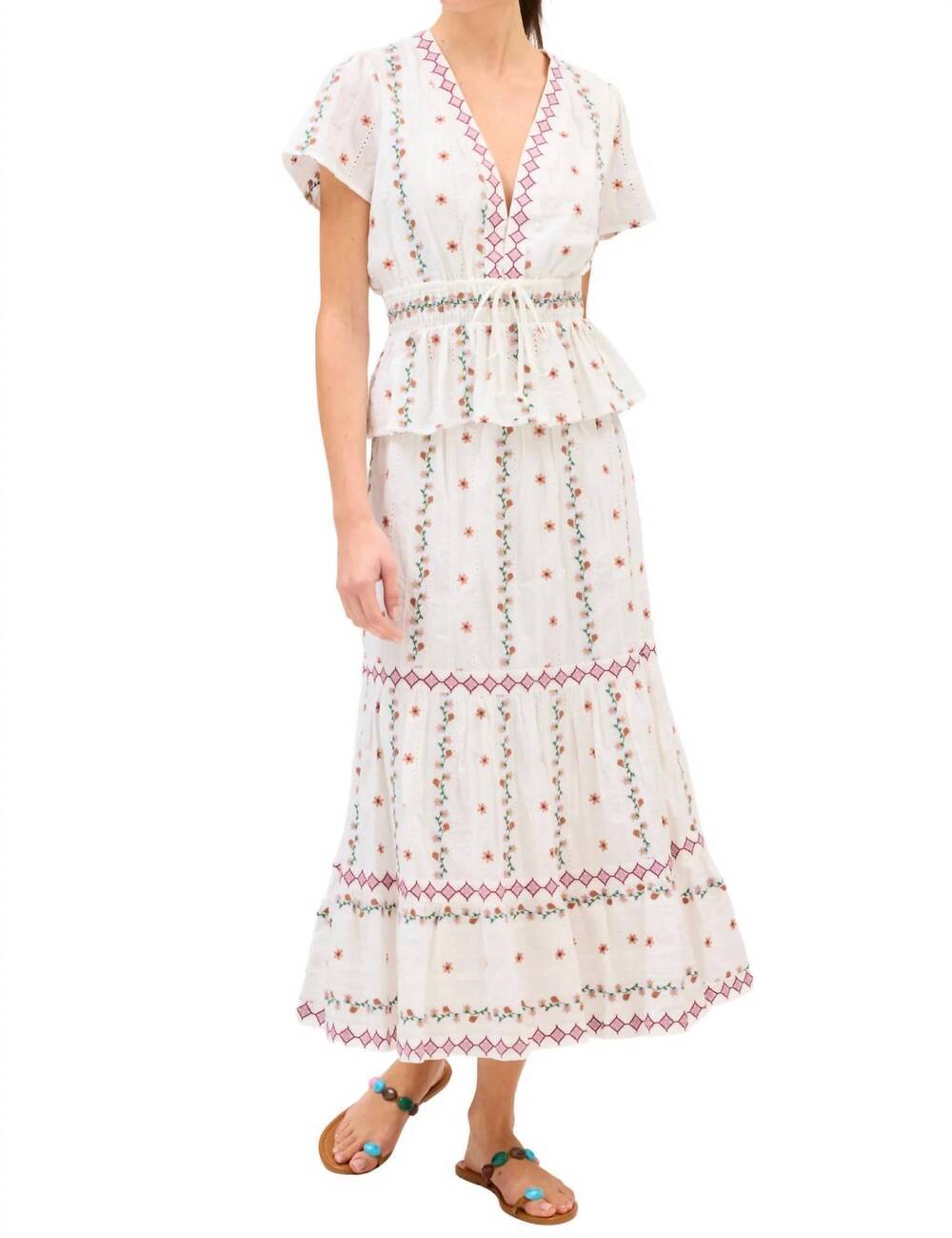 NEW ALLISON NEW YORK cordelia floral top in off-white